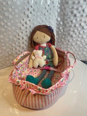 Baby Doll Bassinet Carrier with Poppy doll